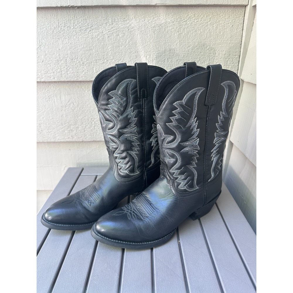 Laredo Birchwood Black Leather Western Boot 68450 Mens Size 11.5D Beautiful BB